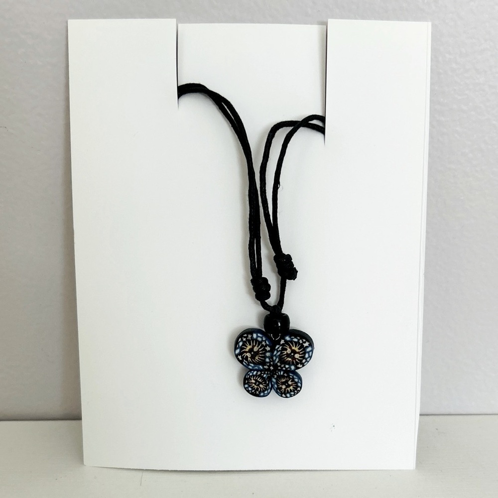 Vintage 90s Butterfly Pendant Necklace – Adjustable Cord